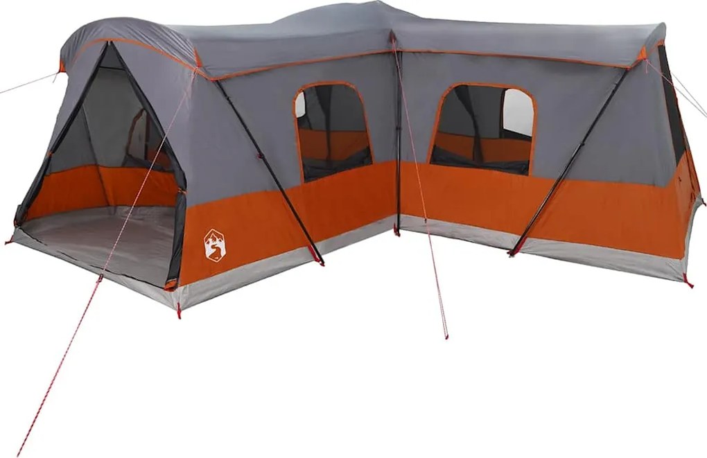 vidaXL 16-Fős sátor tetővel Szürke és narancs 680 x 510 x 210 cm