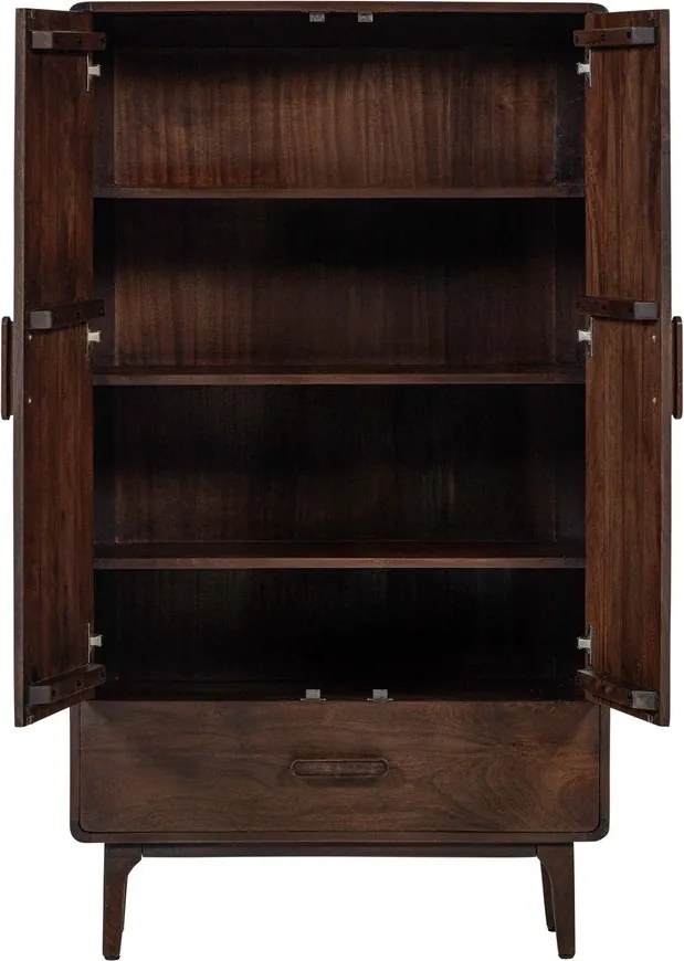 Sötét natúr színű mangófa szekrény 85x150x35 cm Liya – WOOOD