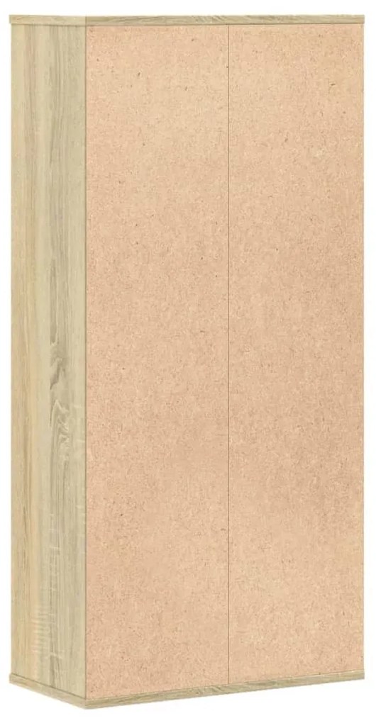 sonoma tölgy színű szerelt fa könyvszekrény 50x25x105 cm
