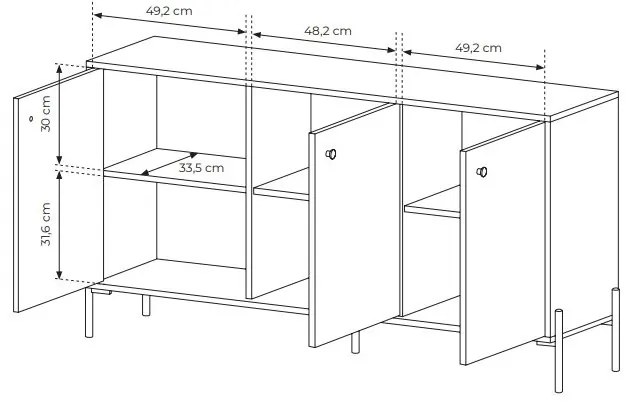 Szekrény Scandia 3D (scandi tölgy + scandi fenyő). Akció -16%. 1071387