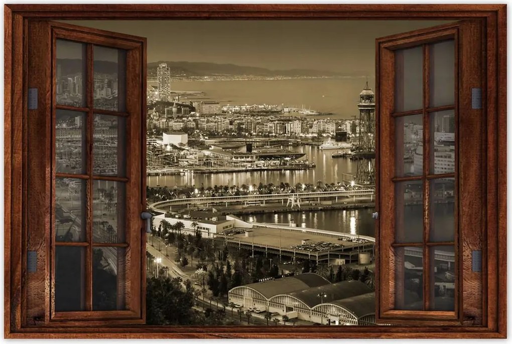 Poszterek 120x80 Barcelona Éjszakai tájkép