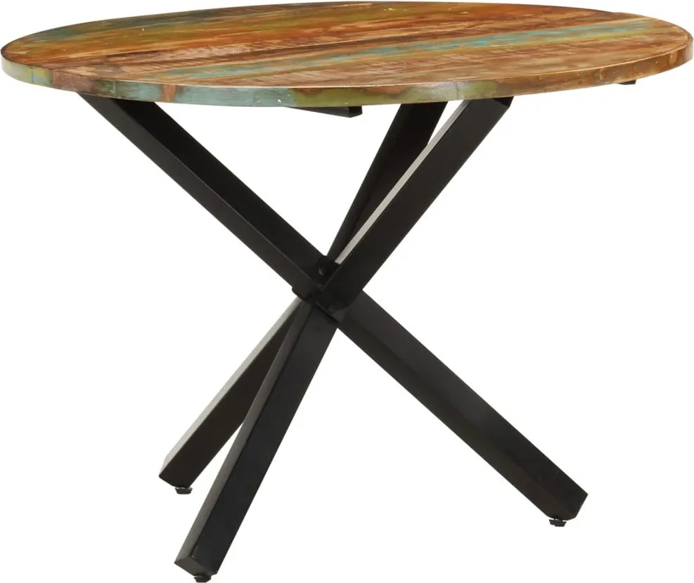 vidaXL kerek tömör újrahasznosított fa étkezőasztal 100 x 100 x 75 cm