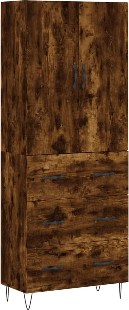 vidaXL füstös tölgy színű szerelt fa magasszekrény 69,5 x 34 x 180 cm