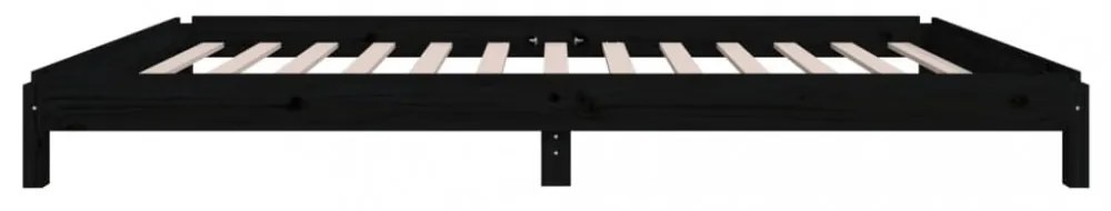 fekete tömör fenyőfa egymásra rakható ágy 100 x 200 cm