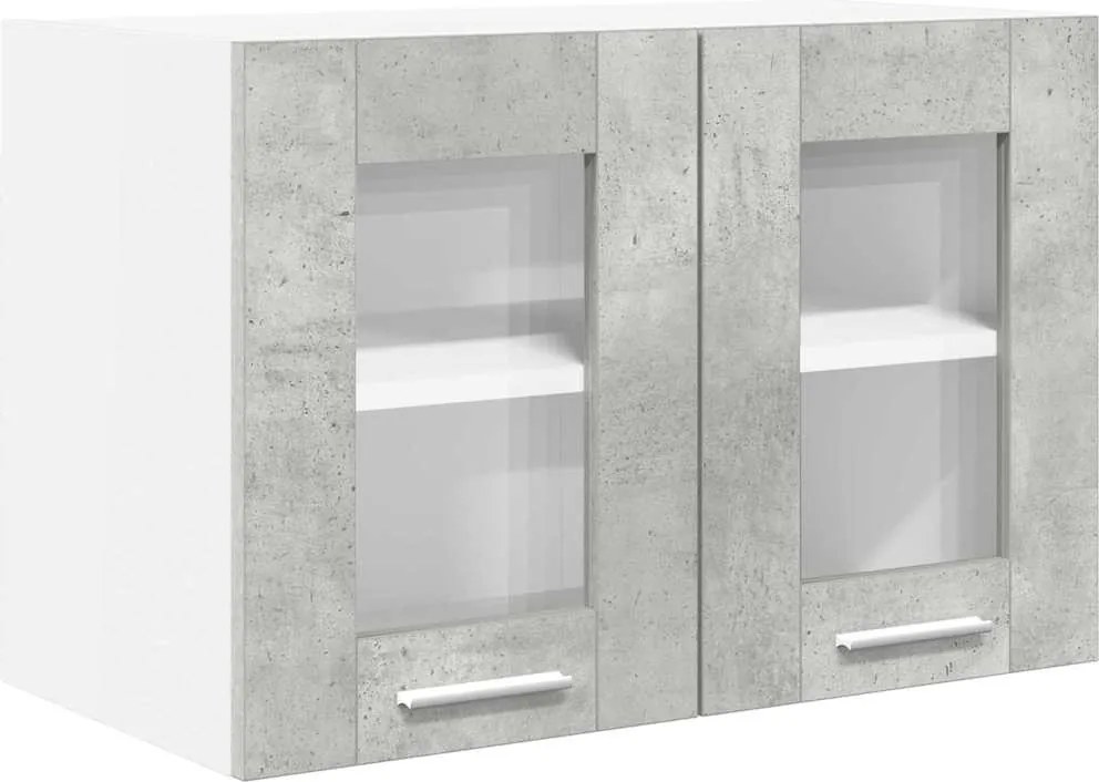 vidaXL Függő szekrény tárolóval Beton Szürke 60 x 31 x 40 cm Faanyag