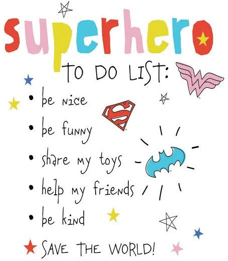 Művészi plakát Superhero - to do list