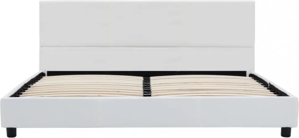 fehér műbőr ágykeret 140 x 200 cm