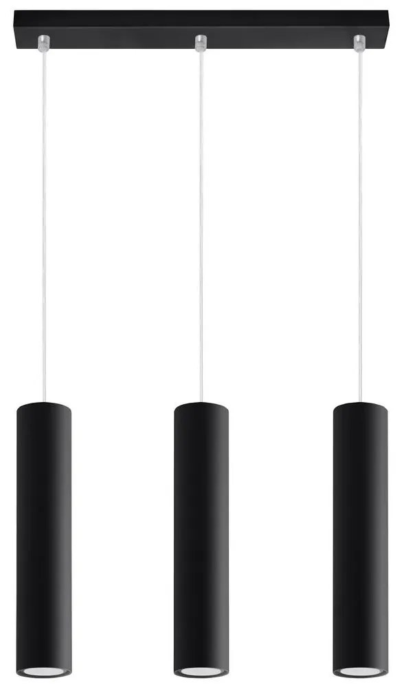 Sollux SL.0329 - Csillár zsinóron LAGOS 3 3xGU10/10W/230V fekete