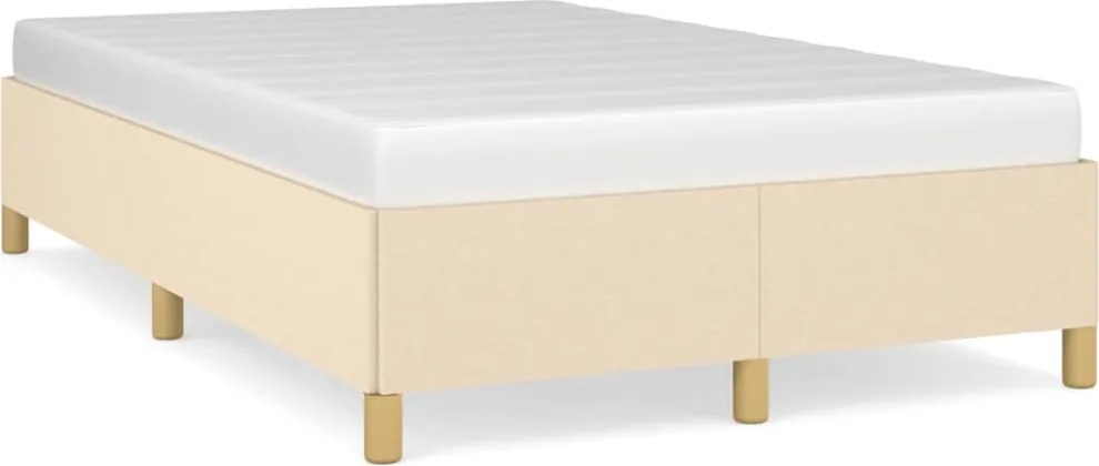 vidaXL krémszínű szövet ágykeret matrac nélkül 120x200 cm