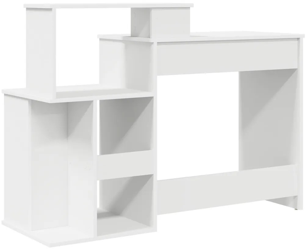 Íróasztal tárolóval Fehér 120.5x44x88.5 cm MDF