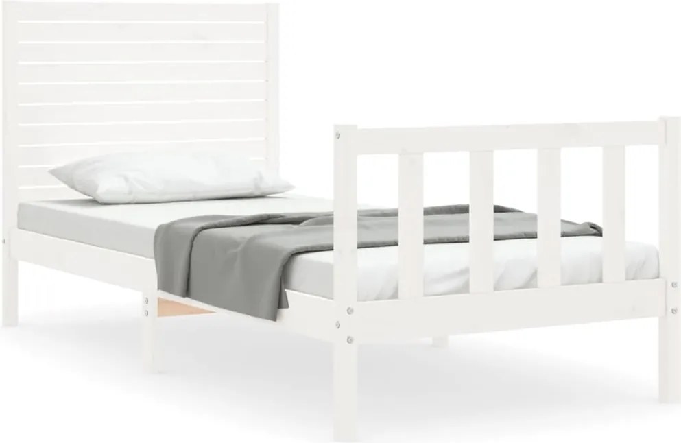 vidaXL fehér tömör fenyőfa ágy matrac nélkül 90 x 200 cm
