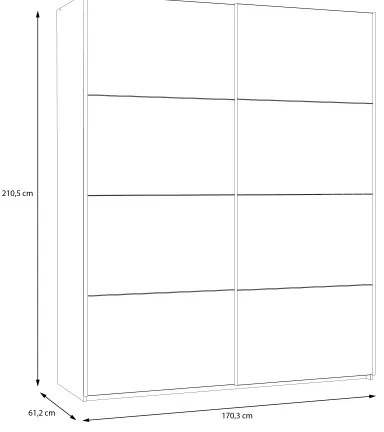 Gardróbszekrény KARO 170x210 cm szürke/zöld