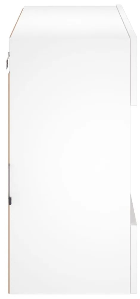 fehér falra szerelhető TV-szekrény LED-lámpákkal 78,5x30x60,5cm