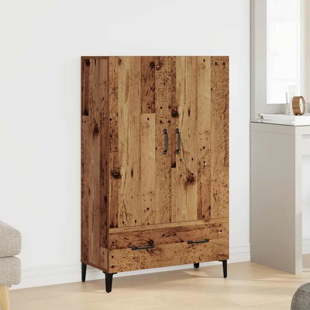 Highboard régi fa 70x31x115 cm gépesített fa