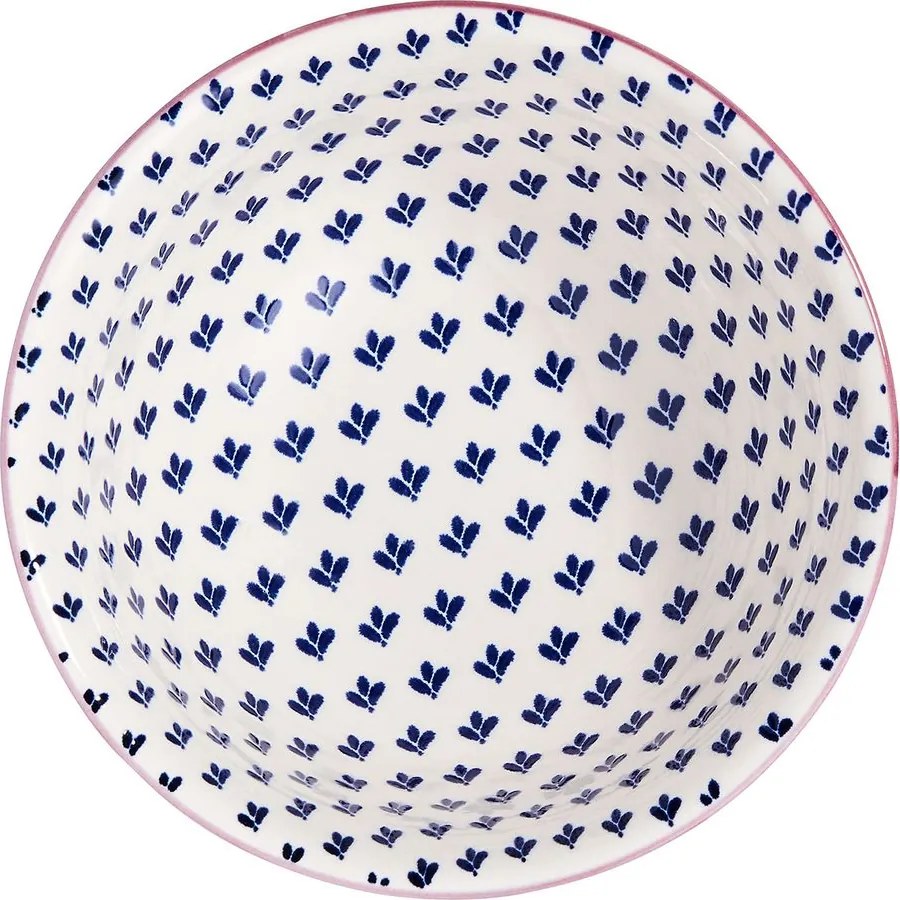 ORNAMENTS tálka 520 ml, sötétkék-fehér