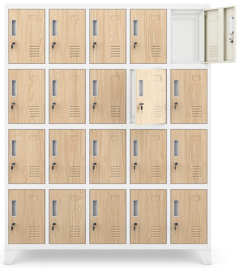 Rekeszes szekrény ROBERT, 1360 x 1720 x 450 mm, Eco Design: fehér/sonoma tölgy