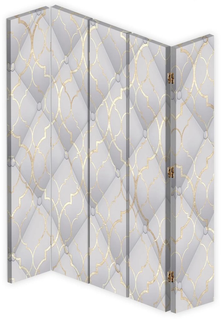 Gario Paraván Marokkói lóhere szürke színben Méret: 180 x 170 cm, Kivitelezés: Forgó paraván 360°