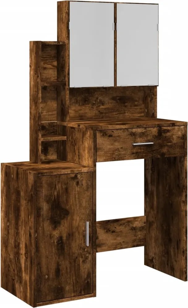 vidaXL füstös tölgy színű fésülködőasztal szekrénnyel 80 x 35 x 132 cm