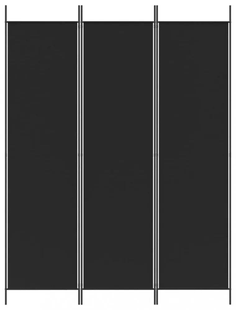 3 paneles fekete szövet térelválasztó 150 x 200 cm
