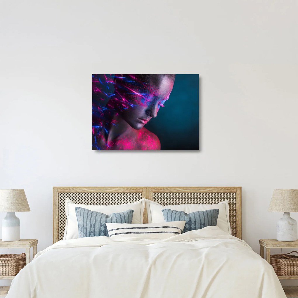 Csillogó nő képe (üvegen) (70x50 cm)