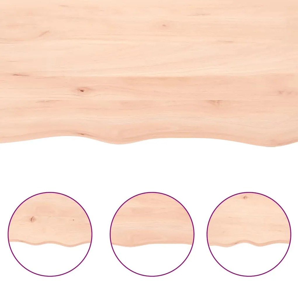 kezeletlen tömör fa asztallap 120x50x(2-6) cm