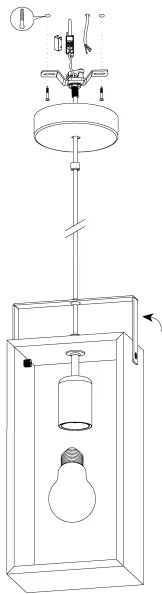 Eglo 43413 - Csillár zsinóron FAMBOROUGH 1xE27/40W/230V