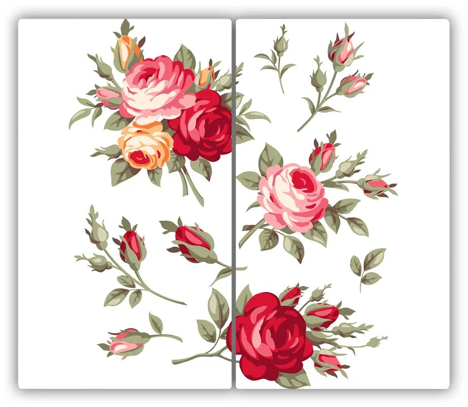 Üveg vágódeszka Roses 60x52 cm