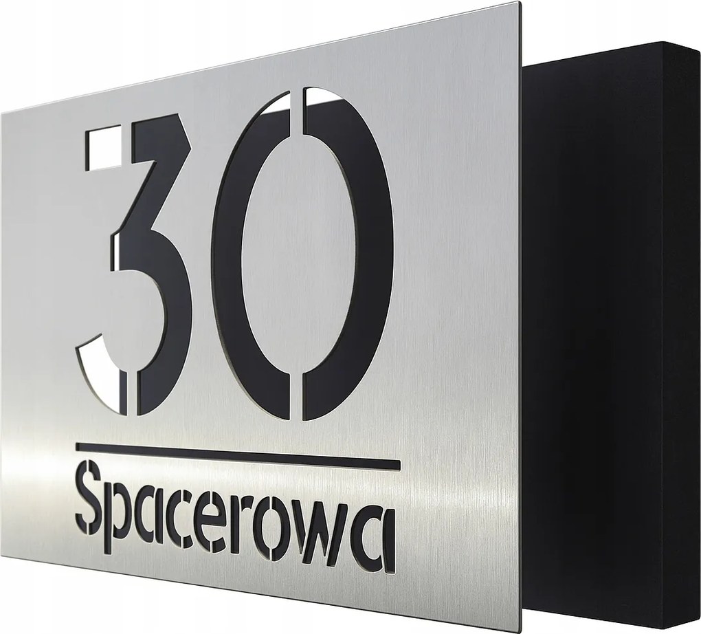 Tábla Címtábla acél 20x32 cm házszám utca Cnc modern