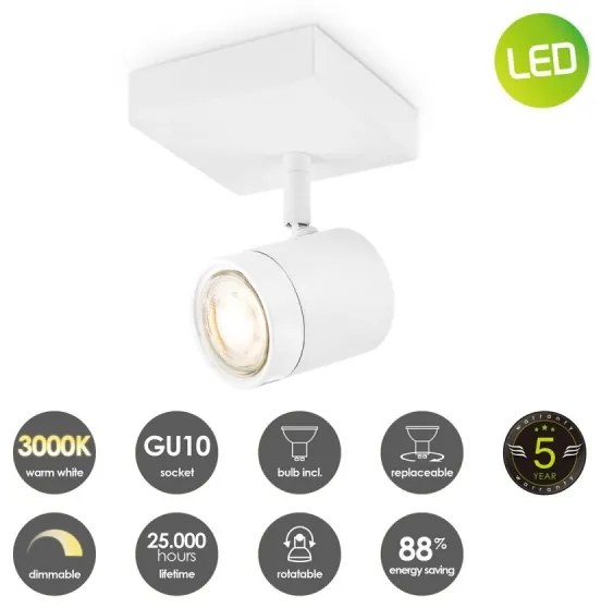 LED Dimmelhető spotlámpa MANU 1xGU10/5,8W/230V fehér