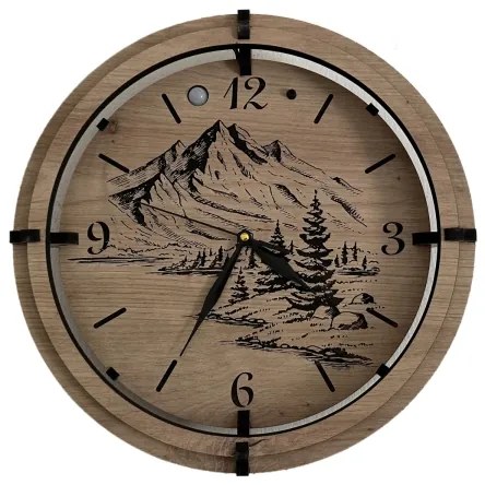 Li-Go 23697/DUB/BAT2 - LED dimmelhető óra érzékelővel LED/1xAA átm. 32 cm tölgy