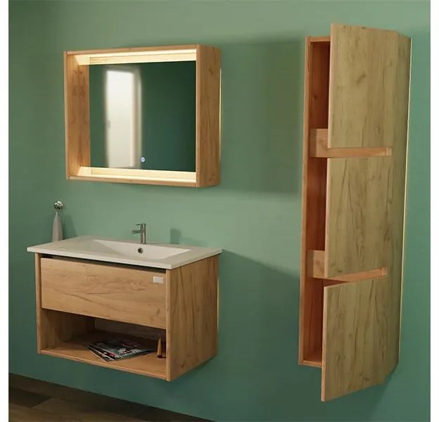 TMP NORD CRAFT 60 fali függesztett fürdőszobabútor - SKY E-8099-60 porcelán mosdóval- 61 x 46 cm