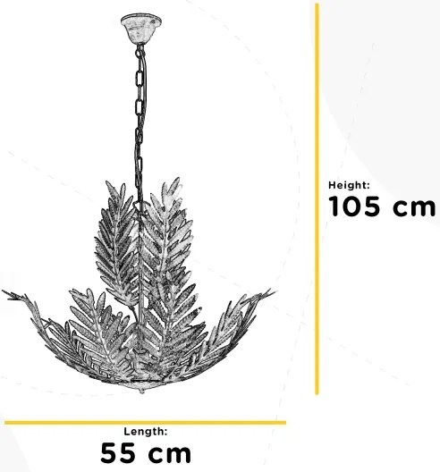 ONLI - Csillár láncon FELCE 5xE14/6W/230V krém