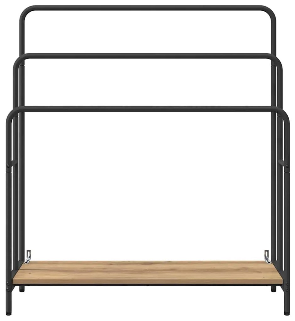 Ruhaszárító polcokkal kézműves tölgy 90 x 30 x 100.5 cm Faanyag