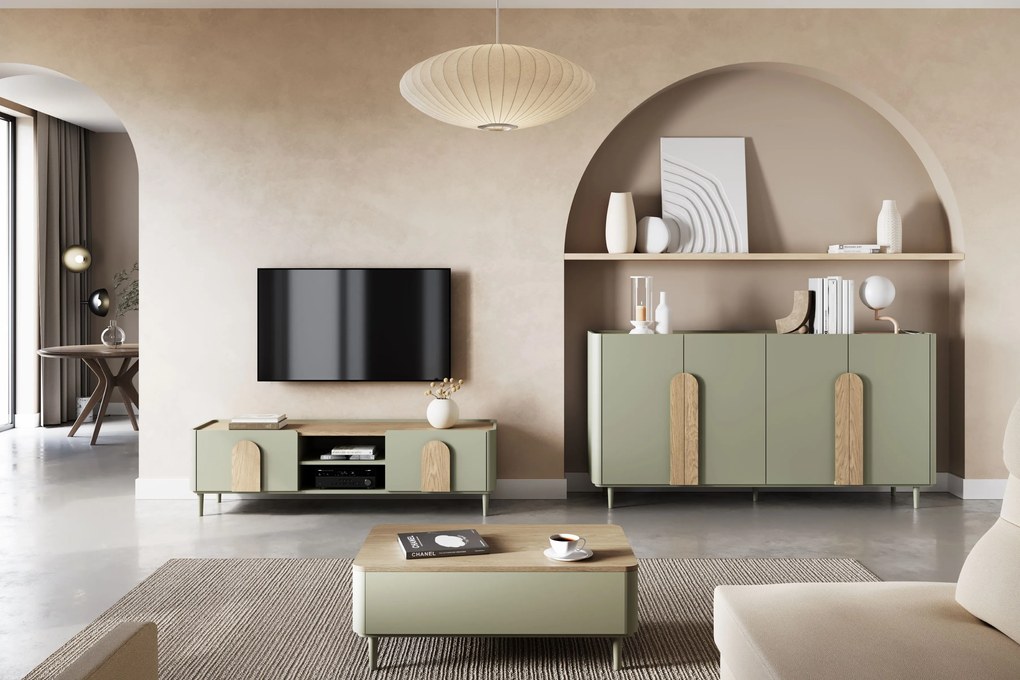 Amilio dohányzóasztal 100 cm fiókos - eukaliptusz / baltic dune tölgy