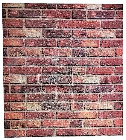 10 Darab Öntapadós 3D Téglahatású Dekor Falmatrica, Tapéta Klasszikus Tégla mintával 77x77x0,6 Cm