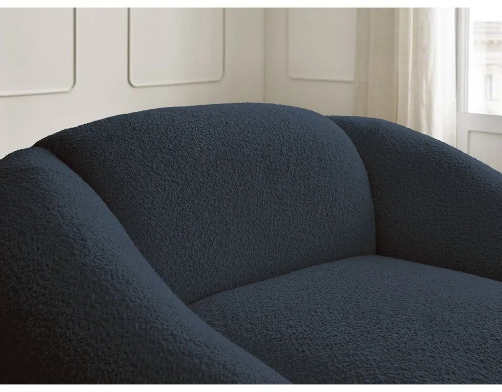 Sötétkék buklé fotel Tina – Bobochic Paris