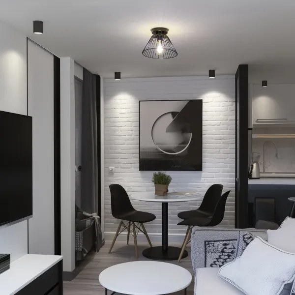 Brilagi - LED felületre szerelhető csillár CERIA WIRE 1xE27/40W/230V Ø 30 cm fekete