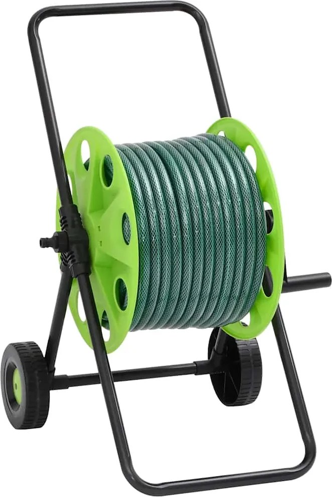 vidaXL zöld tömlőkocsi PVC tömlőszerelvény szettel 0,75" 20 m