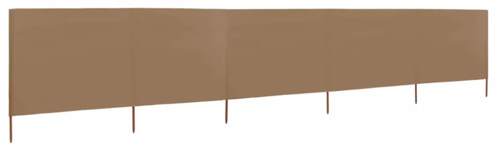 tópszínű 5 paneles szövet szélfogó 600 x 120 cm