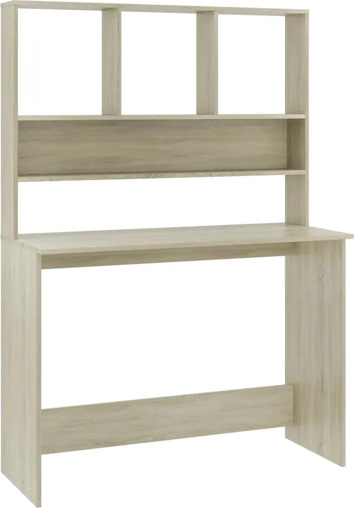 vidaXL Sonoma-tölgy forgácslap íróasztal polcokkal 110 x 45 x 157 cm