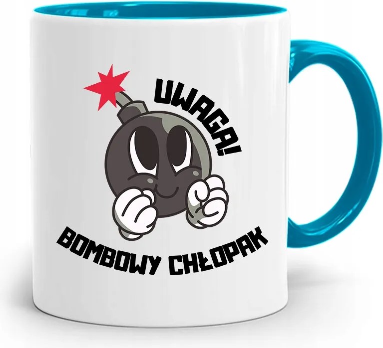 Kék Bögre Fiúnak Bomba Fiú nyomott mintával