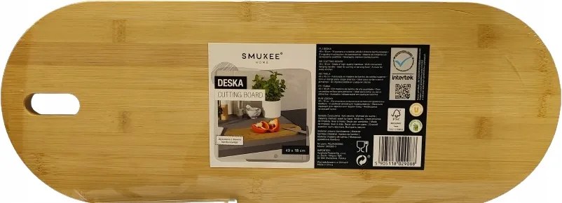 Smukee Bambusz vágódeszka 49 x 18 x 1,5 cm 250142-3 048