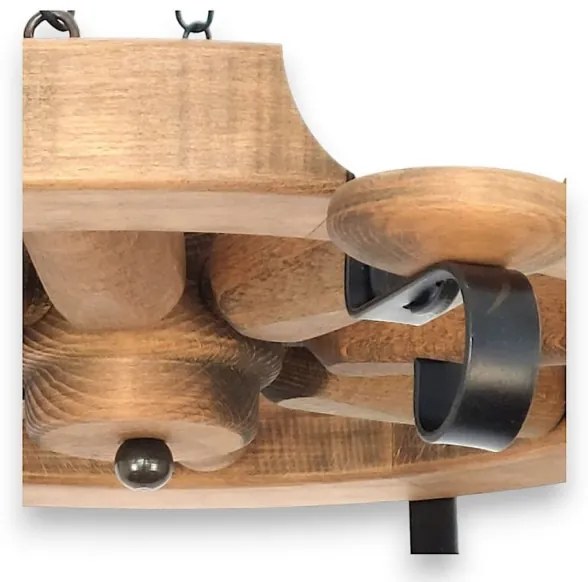 Brilagi - Csillár láncon ROATA 8xE14/40W/230V bükkfa