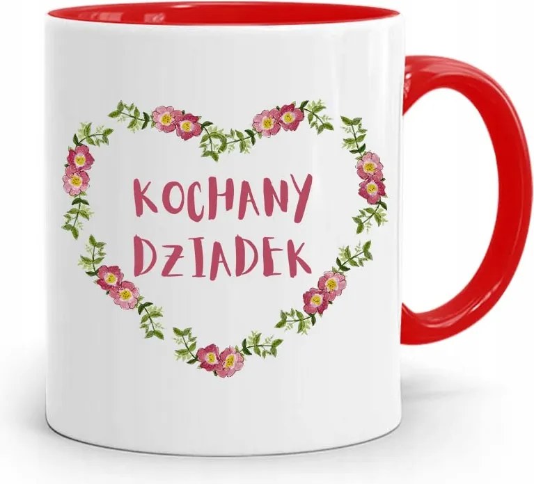 Piros Bögre Ajándék Nagypapának Szeretett Nagypapa fényképes nyomtatással