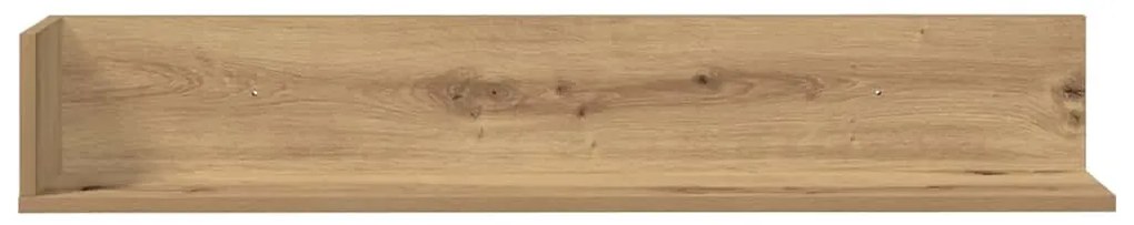 2 db kézműves tölgy színű szerelt fa fali polc 100x16,5x16,5 cm