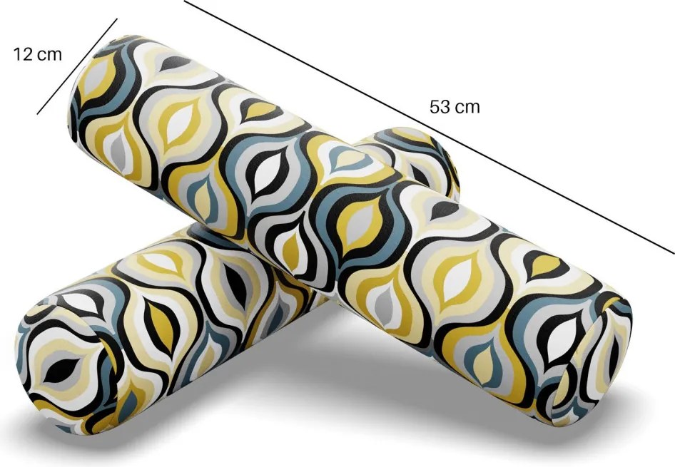Görgős párna, 2 db, hab töltet, fonott, színes