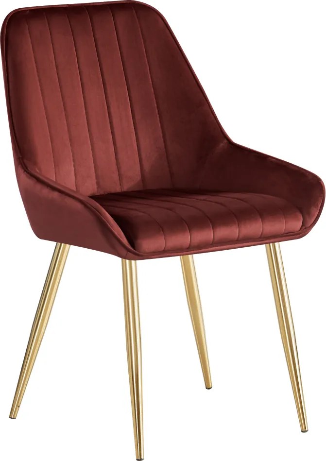 Étkezőszék, bordó Velvet anyag/gold króm-arany, PERLIA
