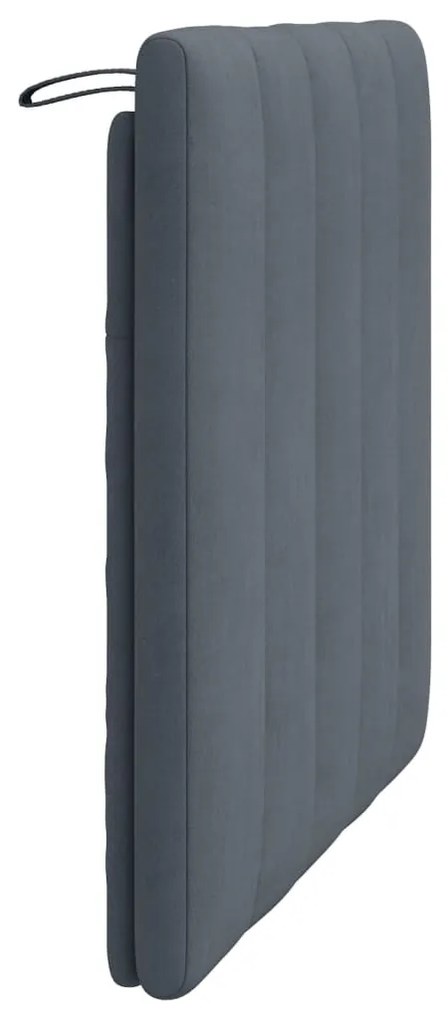 sötétszürke bársony fejtámla párna Hanko 90 cm