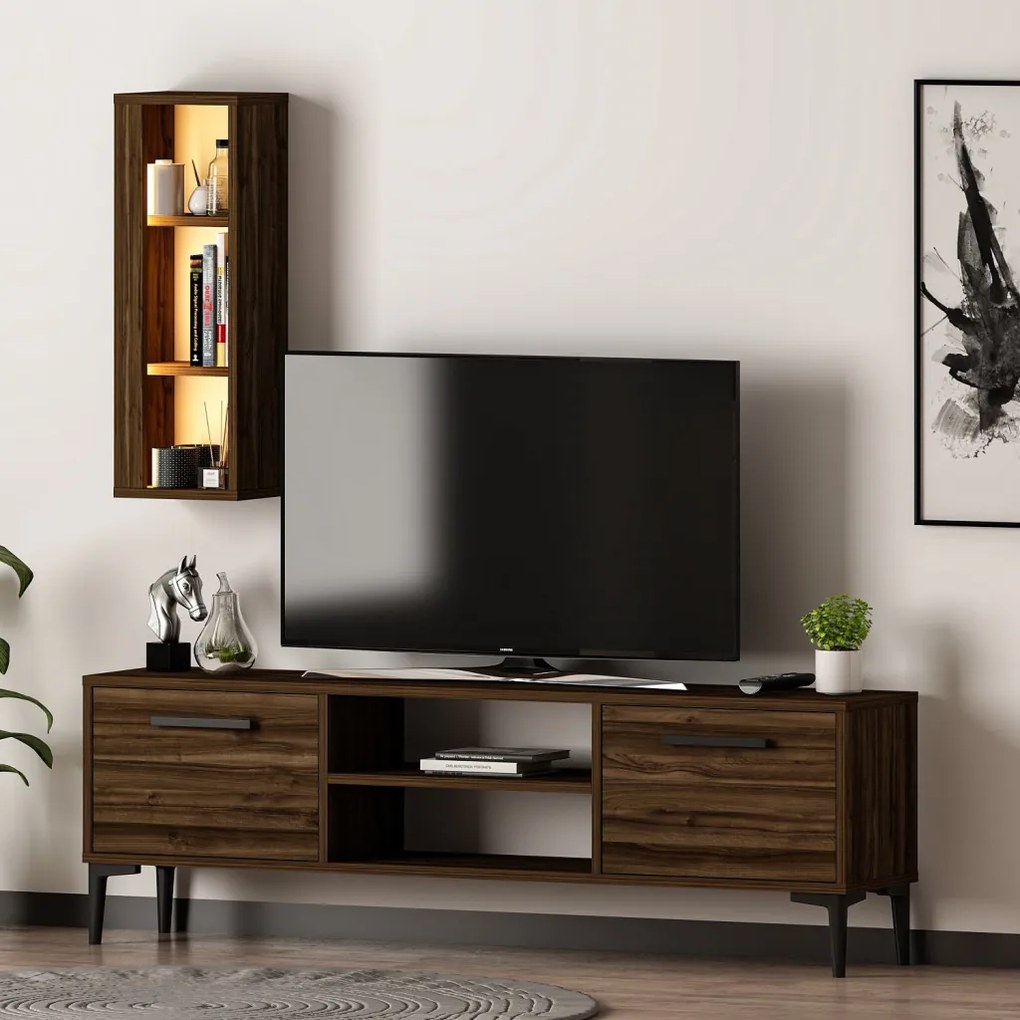 Bien TV-állvány, dió, 150 cm