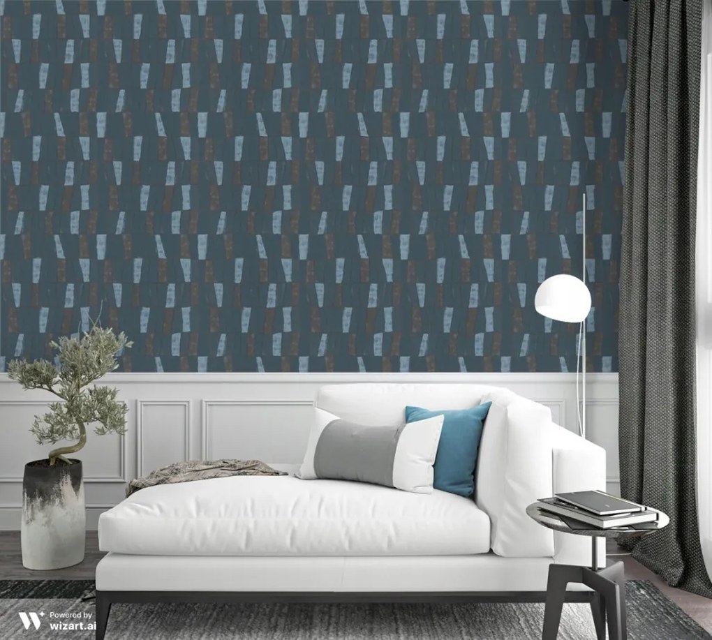 Kék modern mintás tapéta (31224)